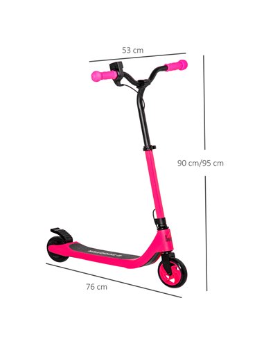 HOMCOM Electric Scooter, 120W Motor E-Scooter w/ Battery Level Display, 2 Adjustable Heights, and Rear Brake, Suitable for 6+ Ye
