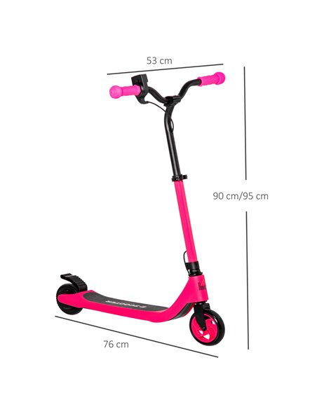 HOMCOM Electric Scooter, 120W Motor E-Scooter w/ Battery Level Display, 2 Adjustable Heights, and Rear Brake, Suitable for 6+ Ye - pic 4326 | FastDaddyshop