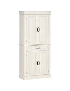 HOMCOM Kitchen Cupboard with 4 Doors, Storage Cabinet, White Wood Grain 835-346V01