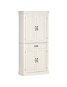 HOMCOM Kitchen Cupboard with 4 Doors, Storage Cabinet, White Wood Grain 835-346V01