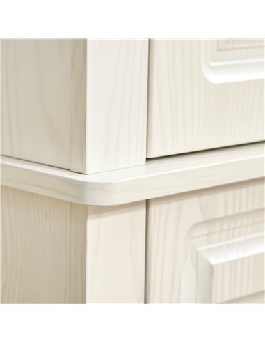 HOMCOM Kitchen Cupboard with 4 Doors, Freestanding Storage Cabinet with Wide Drawer and Shelves for Living Room, 180cm, White Wo