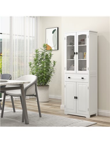 HOMCOM Kitchen Cupboard, Freestanding Storage Cabinet, White 835-926V80WT