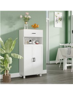 HOMCOM Freestanding Kitchen Cupboard, Nordic Storage Cabinet, White 838-337V80WT 2