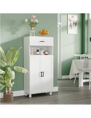HOMCOM Freestanding Kitchen Cupboard, Nordic Storage Cabinet, White 838-337V80WT