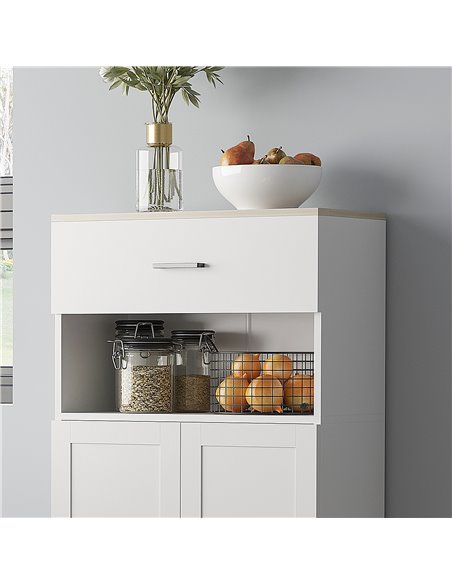 HOMCOM Freestanding Kitchen Cupboard, Nordic Storage Cabinet, White 838-337V80WT - pic 43297 | FastDaddyshop