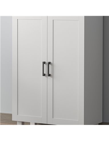 HOMCOM Freestanding Kitchen Cupboard, Nordic Storage Cabinet with Drawer, Doors and Open Countertop for Living & Dining Room, 13