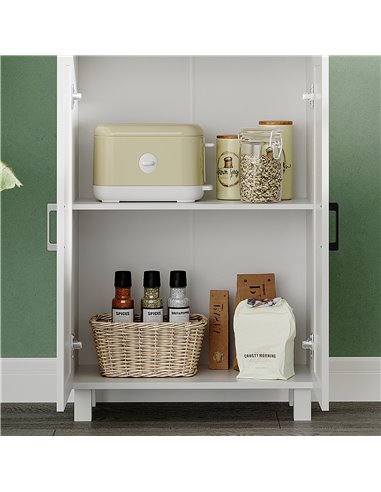 HOMCOM Freestanding Kitchen Cupboard, Nordic Storage Cabinet with Drawer, Doors and Open Countertop for Living & Dining Room, 13