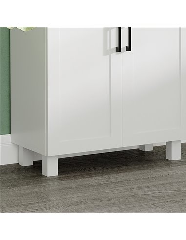 HOMCOM Freestanding Kitchen Cupboard, Nordic Storage Cabinet with Drawer, Doors and Open Countertop for Living & Dining Room, 13
