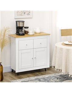 HOMCOM Sideboard Cabinet, Modern Kitchen Cupboard, White 838-334V00WT 2