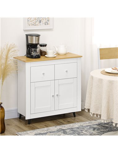 HOMCOM Sideboard Cabinet, Modern Kitchen Cupboard, White 838-334V00WT