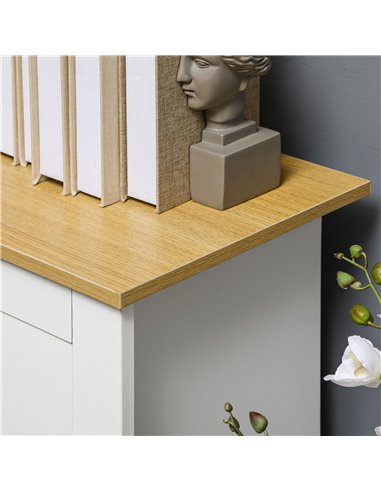 HOMCOM Sideboard Cabinet, Modern Kitchen Cupboard with Double Doors and Drawers for Dining Room, Living Room and Entryway, White