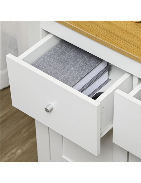 HOMCOM Sideboard Cabinet, Modern Kitchen Cupboard with Double Doors and Drawers for Dining Room, Living Room and Entryway, White - pic 43309 | FastDaddyshop
