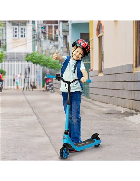 HOMCOM Electric Scooter, 120W Motor E-Scooter w/ Battery Display, Adjustable Height, Rear Brake for Ages 6+ Years - Blue - pic 4333 | FastDaddyshop