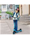 HOMCOM Electric Scooter, 120W Motor E-Scooter w/ Battery Display, Adjustable Height, Rear Brake for Ages 6+ Years - Blue