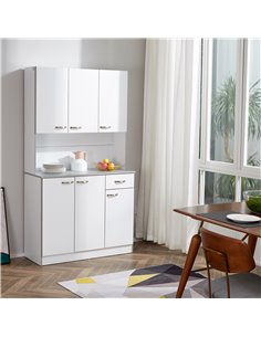 HOMCOM Kitchen Cupboard, Freestanding Kitchen Storage Cabinet, White 801-026V81WT 2