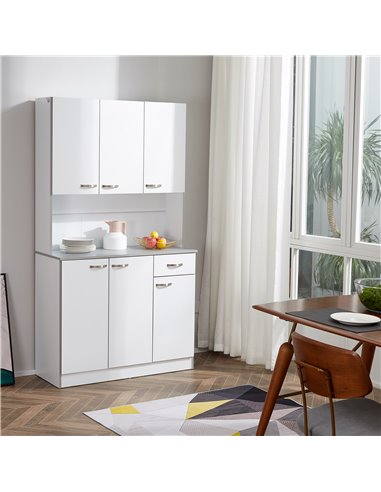 HOMCOM Kitchen Cupboard, Freestanding Kitchen Storage Cabinet, White 801-026V81WT