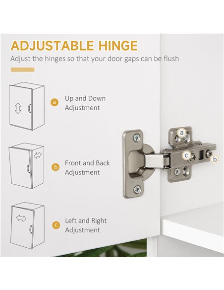 HOMCOM Kitchen Cupboard, Freestanding Kitchen Storage Cabinet with 6 Doors, Drawer, Adjustable Shelves and Open Countertop for D - pic 43335 | FastDaddyshop