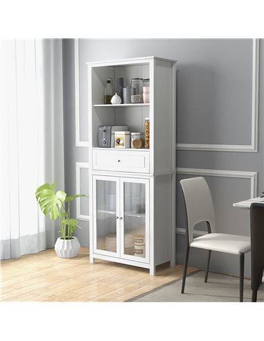 HOMCOM Kitchen Cupboard, Pantry Storage Cabinet, White 835-996V00WT