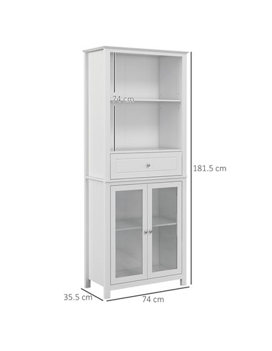 HOMCOM Kitchen Cupboard, Pantry Storage Cabinet, White 835-996V00WT
