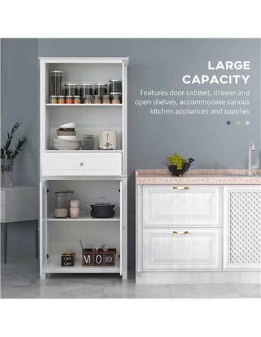HOMCOM Kitchen Cupboard, Pantry Storage Cabinet, White 835-996V00WT