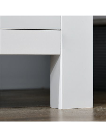 HOMCOM Kitchen Cupboard, Pantry Storage Cabinet w/ Tempered Glass Doors, Drawer, Open Shelf, Adjustable Shelves, 181.5 cm, White - pic 43346 | FastDaddyshop