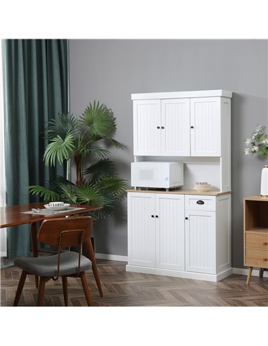 HOMCOM Modern Kitchen Cupboard, Kitchen Storage Cabinet, White 835-112V83WT