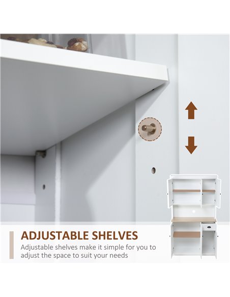 HOMCOM Modern Kitchen Cupboard, Kitchen Storage Cabinet with Microwave Oven Countertop, Drawer, White 835-112V83WT - pic 43350 | FastDaddyshop