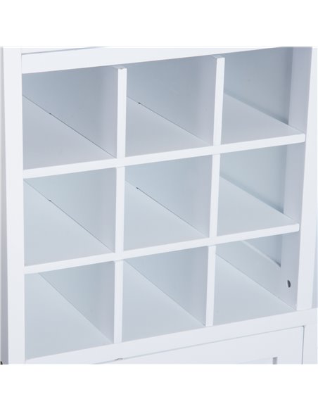 HOMCOM Rolling Kitchen Cart Sideboard Island Portable Serving Utility Storage Display Cabinet Trolley Wood Drawers w/Doors on Wh - pic 43362 | FastDaddyshop