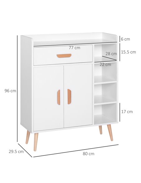 HOMCOM Sideboard Side Cabinet Floor Cupboard with Storage Drawer for Hallway, Kitchen, Bedroom, Living Room, White 837-018WT - pic 43385 | FastDaddyshop