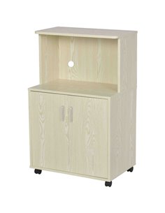 HOMCOM Microwave Stand, Modern Kitchen Storage Unit, Oak Brown 835-258AK