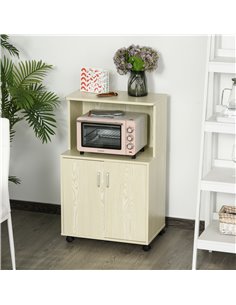 HOMCOM Microwave Stand, Modern Kitchen Storage Unit, Oak Brown 835-258AK 2