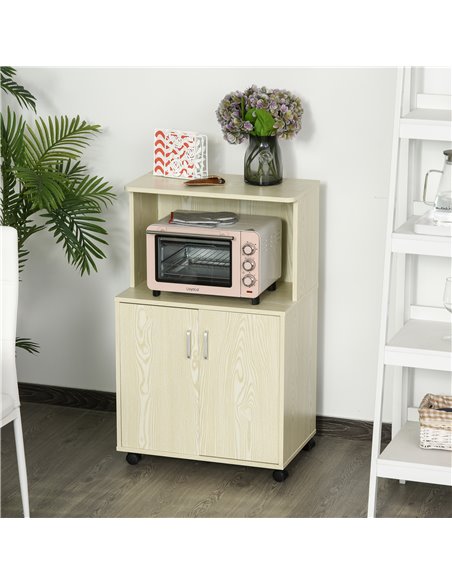 HOMCOM Microwave Stand, Modern Kitchen Storage Unit, Oak Brown 835-258AK - pic 43393 | FastDaddyshop