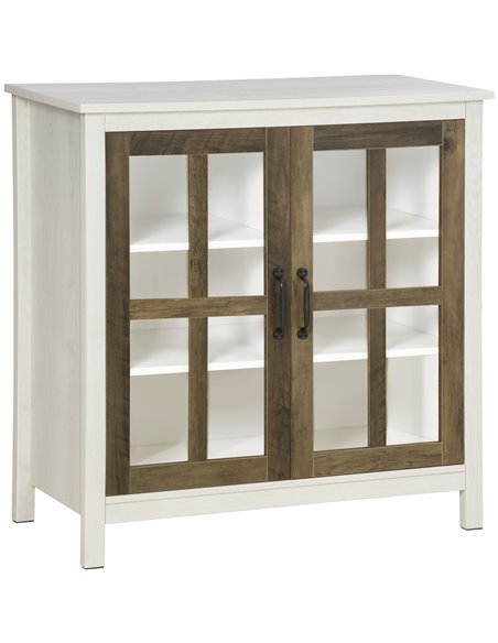 HOMCOM Kitchen Sideboard, Glass Door Storage Cabinet, White 835-547WT - pic 43428 | FastDaddyshop