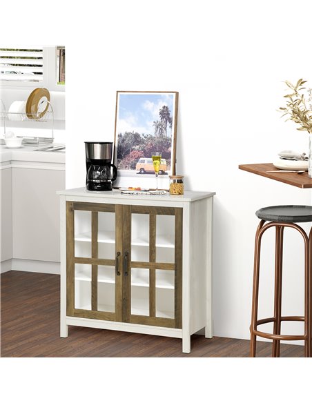 HOMCOM Kitchen Sideboard, Glass Door Storage Cabinet, White 835-547WT - pic 43429 | FastDaddyshop