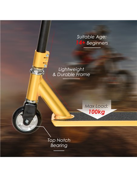 HOMCOM Stunt Scooter, Tricks Scooter w/ Lightweight Aluminium Deck and ABEC 7 Bearing, For Age 14+ Beginners - pic 4343 | FastDaddyshop