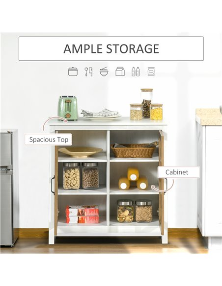 HOMCOM Kitchen Sideboard, Glass Door Storage Cabinet, White 835-547WT - pic 43431 | FastDaddyshop