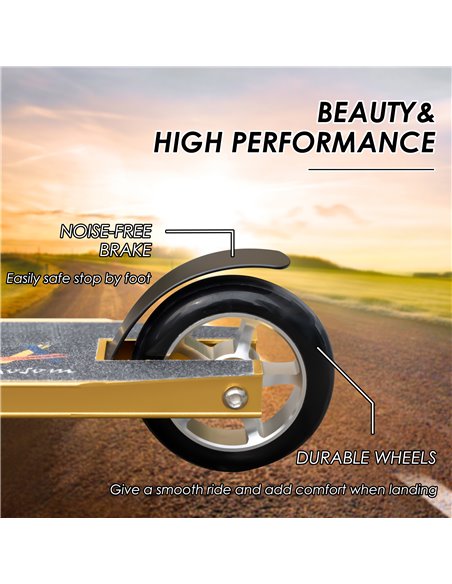 HOMCOM Stunt Scooter, Tricks Scooter w/ Lightweight Aluminium Deck and ABEC 7 Bearing, For Age 14+ Beginners - pic 4345 | FastDaddyshop