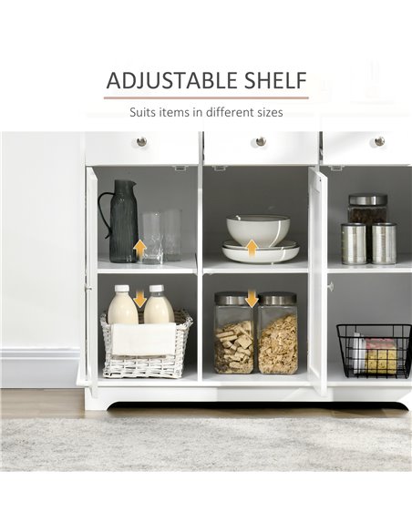 HOMCOM Modern Sideboard with Rubberwood Top, White 835-511WT - pic 43450 | FastDaddyshop