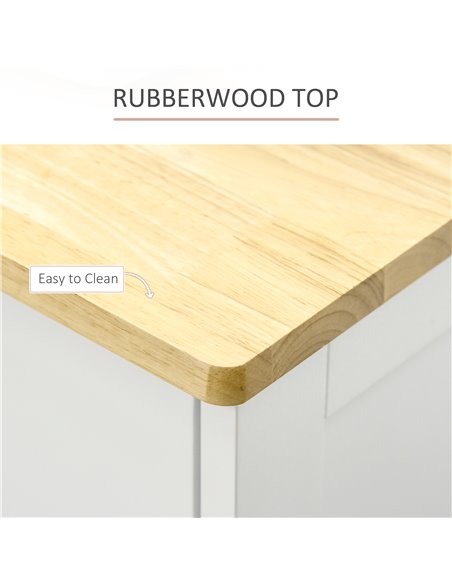 HOMCOM Modern Sideboard with Rubberwood Top, Buffet Cabinet with Storage Cabinets, Drawers and Adjustable Shelves for Living Roo - pic 43451 | FastDaddyshop