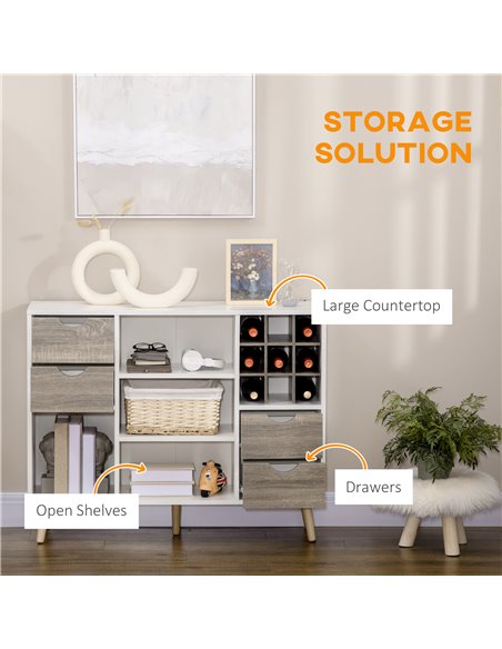 HOMCOM Modern Kitchen Sideboard, Buffet Table, White & Grey 835-541 - pic 43458 | FastDaddyshop