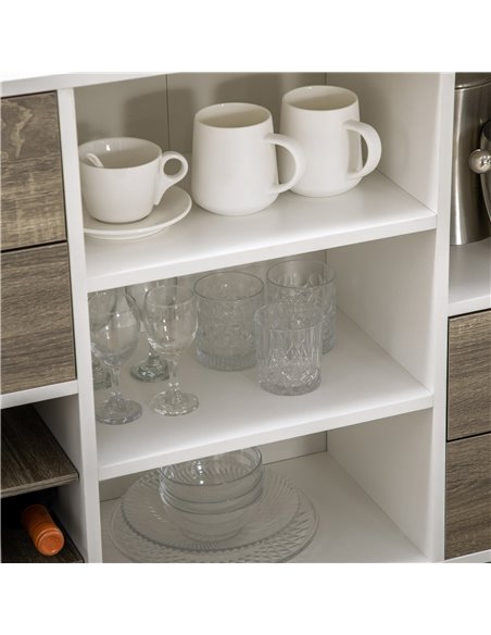 HOMCOM Modern Kitchen Sideboard, Buffet Table with Removable Wine Rack, Drawers and Open Compartments for Living Room, Dining Ro - pic 43463 | FastDaddyshop