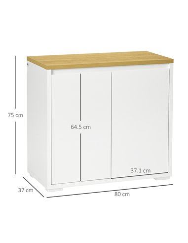 HOMCOM Sideboard Cabinet, Kitchen Storage Cabinet, White 838-373V00WT