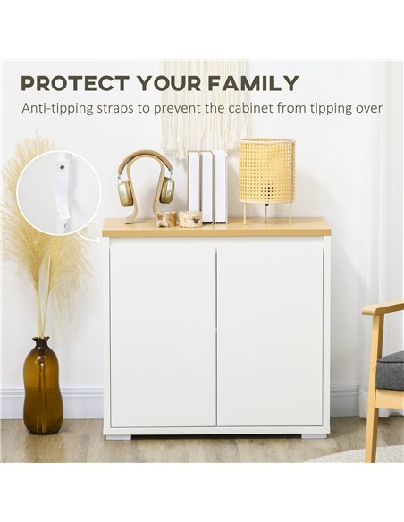 HOMCOM Sideboard Cabinet, Kitchen Storage Cabinet with Double Doors and Adjustable Shelf for Living Room, Entryway, White 838-37 - pic 43479 | FastDaddyshop