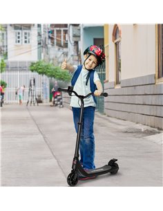 HOMCOM Electric Scooter, 120W Motor E-Scooter w/ Battery Display, Adjustable Height, Rear Brake for Ages 6+ Years - Black