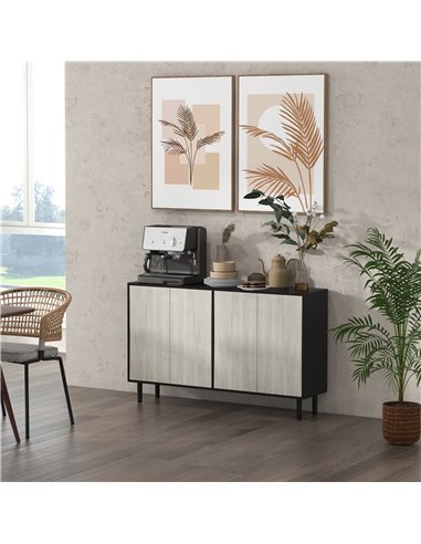 HOMCOM Kitchen Sideboard Storage Cabinet, Black 83A-061V80BK