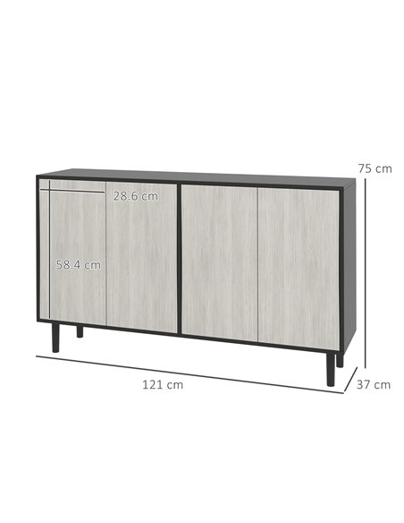 HOMCOM Kitchen Sideboard Storage Cabinet, Black 83A-061V80BK - pic 43502 | FastDaddyshop