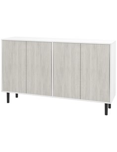 HOMCOM Kitchen Sideboard Storage Cabinet, White & Grey 83A-061V80GY