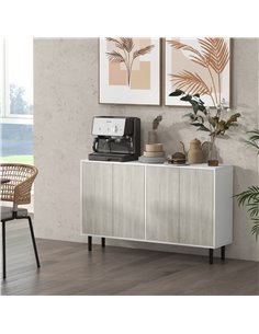 HOMCOM Kitchen Sideboard Storage Cabinet, White & Grey 83A-061V80GY 2