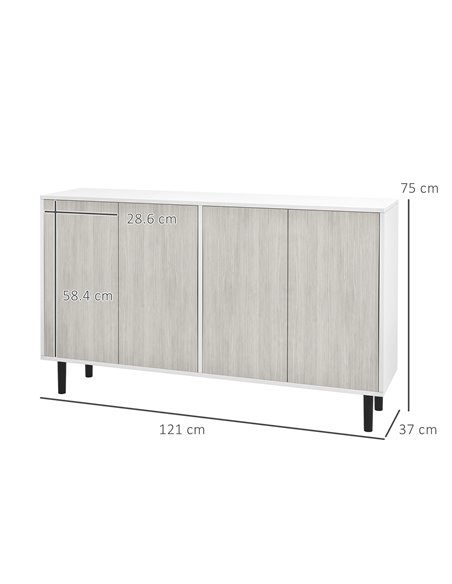 HOMCOM Kitchen Sideboard Storage Cabinet, White & Grey 83A-061V80GY - pic 43511 | FastDaddyshop