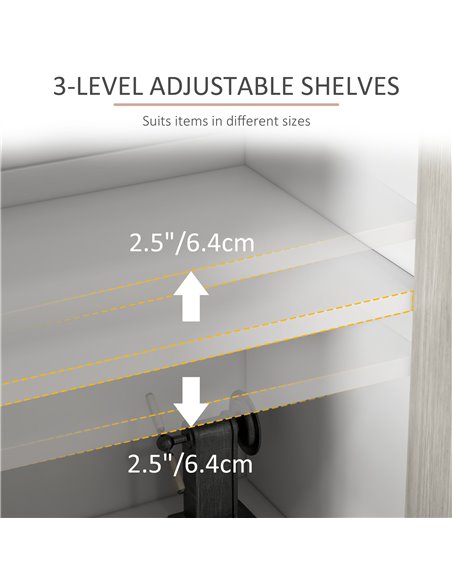 HOMCOM Kitchen Sideboard Storage Cabinet, White & Grey 83A-061V80GY - pic 43513 | FastDaddyshop